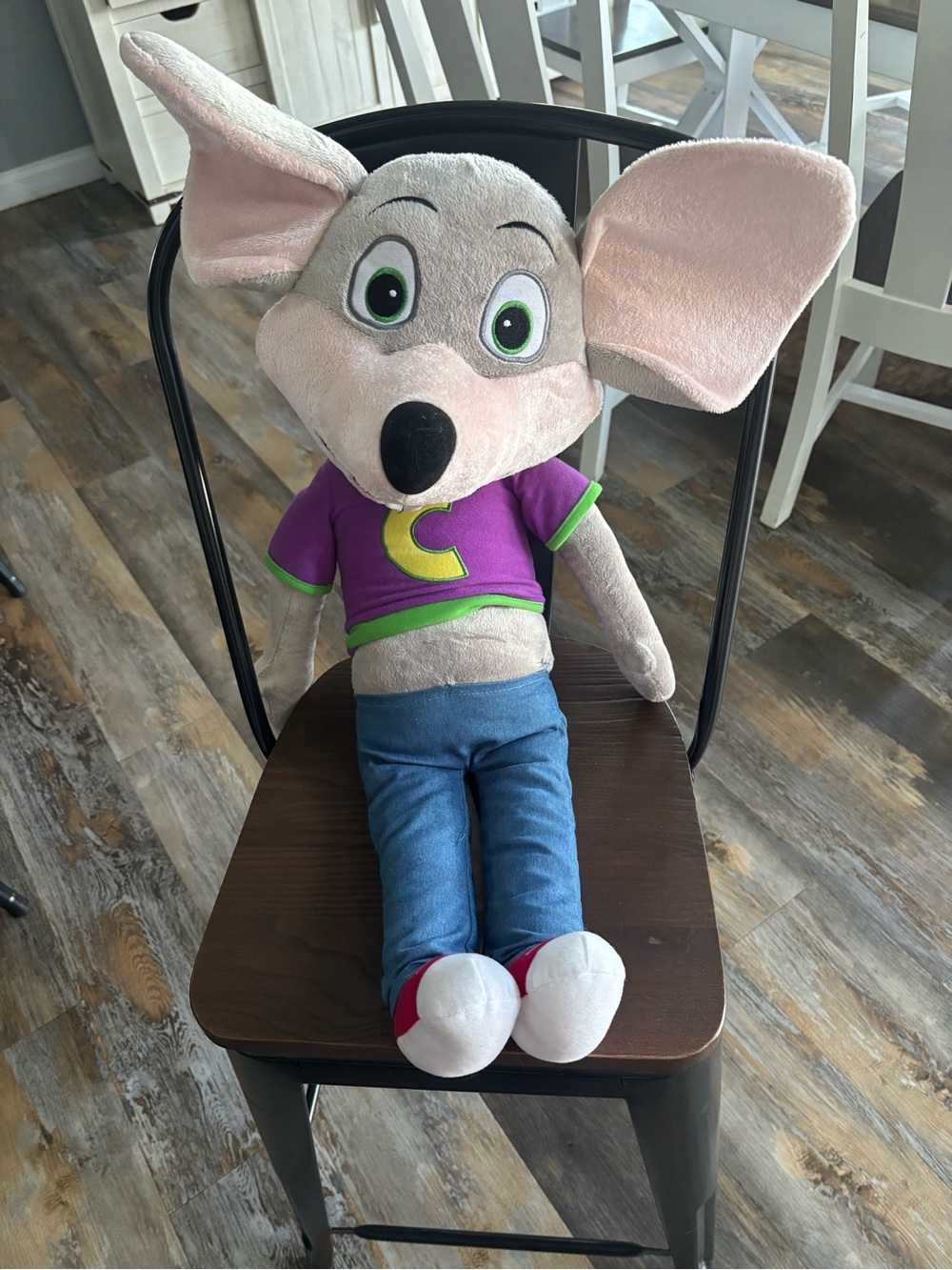 Chuck E Cheese Large Pizza Mouse Plush Toy  Plushie Doll Arcade Mascot Doll